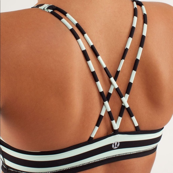 Lululemon Free To Be Bra in Sea Stripe Mint Moment Black Women’s Size 2 - Picture 8 of 8